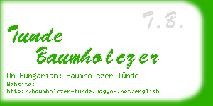 tunde baumholczer business card
